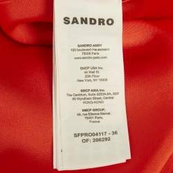Pre Owned Sandro Orange Satin Floaty Maxi Dress S