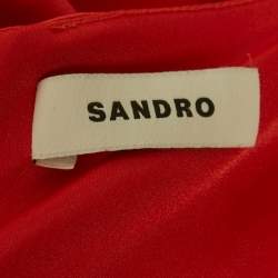 Pre Owned Sandro Orange Satin Floaty Maxi Dress S