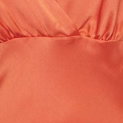 Pre Owned Sandro Orange Satin Floaty Maxi Dress S