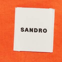 Pre Owned Sandro Orange Linen Blend Vest S