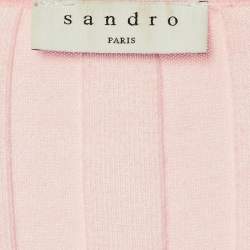 Pre Owned Sandro Pink Rib Knit Long Sleeve Jumper XS 
