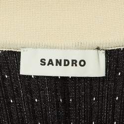 Pre Owned Sandro Black Knit Button Front Midi Dress M