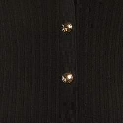 Pre Owned Sandro Black Knit Button Front Midi Dress M