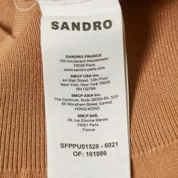 Pre Owned Sandro Beige Stretch Cotton Crewneck Sweater XS