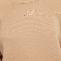 Pre Owned Sandro Beige Stretch Cotton Crewneck Sweater XS