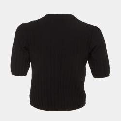 Pre Owned Sandro Black Rib Knit Sweater L