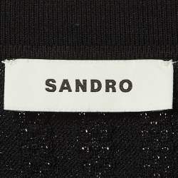 Pre Owned Sandro Black Rib Knit Sweater L