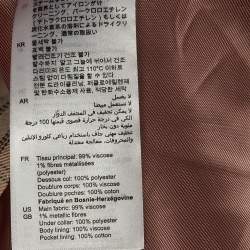 Pre Owned Sandro Beige Checkered Print Lurex Crepe Danube Blazer L