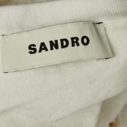 Pre Owned Sandro White Bead Embellished Detail Knit Midi Dress XL