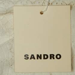 Pre Owned Sandro White Bead Embellished Detail Knit Midi Dress XL