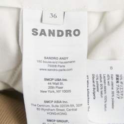 Pre Owned Sandro Beige Gabardine Trousers S