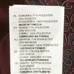 مملوكة مسبقًا طقم تنورة وبلوزة دانتيل باللون الأزرق البحري والبرغندي ساندرو حجم صغير