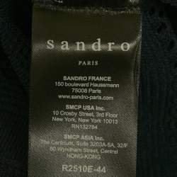 Pre Owned سندرو فستان ميدي أزرق بحري محبوك بمطاط متوسط