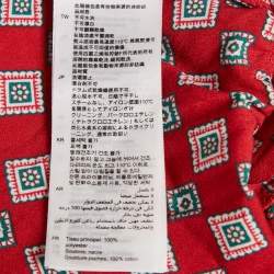 Pre Owned جمبسوت ساندرو أحمر مطبوع كريب مقاس كبير