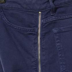 مملوكة مسبقًا بنطلون جينز ضيق برباط تفاصيل سحاب دينم أزرق ساندرو مقاس متوسط - خصر 29 بوصة