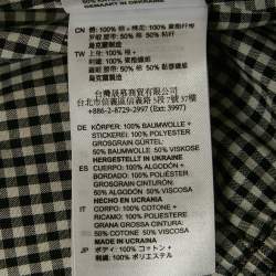 Pre Owned فستان ساندرو أسود بنقشة مربعات قطن وتفاصيل قصات متباينة بحزام كتف واحد ومزين بطبقات قصير صغير الحجم