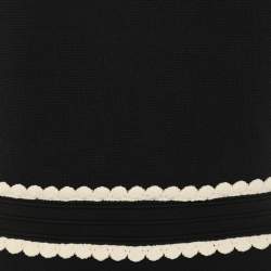 Pre Owned فستان ساندرو أسود/كريمي محاك ودانتيل كبير الحجم