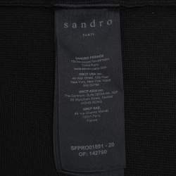 Pre Owned فستان ساندرو أسود/كريمي محاك ودانتيل كبير الحجم