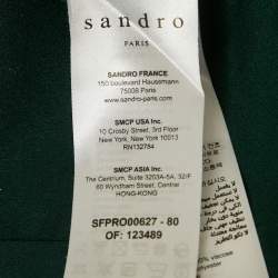 مملوكة مسبقًا فستان ساندرو أخضر كريب بتطريز وتفاصيل ملتفة حول قصير صغير الحجم