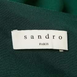 مملوكة مسبقًا فستان ساندرو أخضر كريب بتطريز وتفاصيل ملتفة حول قصير صغير الحجم