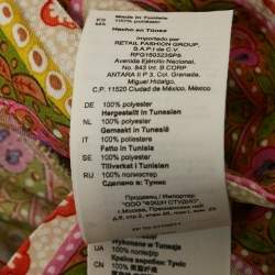 مملوكة مسبقًا بنطلون ساندرو متعدد الألوان مطبوع كريب واسع مقاس كبير (لارج)