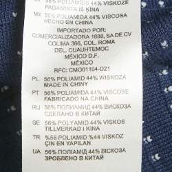 Pre Owned توب ساندرو أزرق كحلي محاك جاكار مقاس صغير