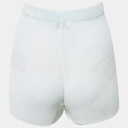 Pre Owned Sandro Blue Colorblock Plisse Runner Shorts L