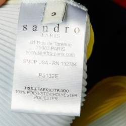 Pre Owned Sandro Blue Colorblock Plisse Runner Shorts L