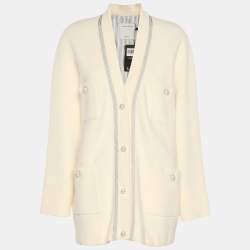 مملوكة مسبقًا Sandro Cream Knit Button Front Sweater L