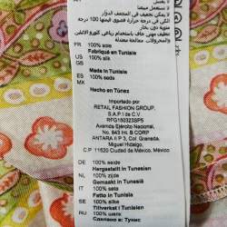 Pre Owned فستان ساندرو بألوان متعددة مزهرة مخطط حرير صغير