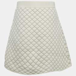مملوكة مسبقًا Sandro Cream Quilted Knit Mini Skirt S