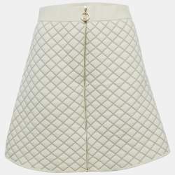 مملوكة مسبقًا Sandro Cream Quilted Knit Mini Skirt S