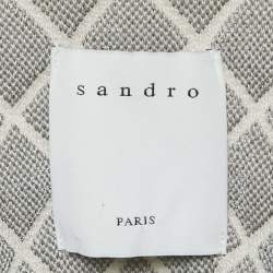 Pre Owned جاكيت ساندرو كريمي محبوك بتأثير مبطن وواجهة بخطاف مقاس صغير