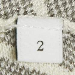 Pre Owned جاكيت ساندرو كريمي محبوك بتأثير مبطن وواجهة بخطاف مقاس صغير