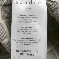 Pre Owned جاكيت ساندرو كريمي محبوك بتأثير مبطن وواجهة بخطاف مقاس صغير