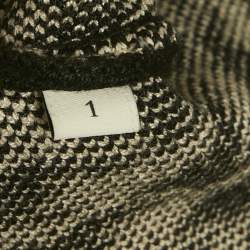 Pre Owned Sandro Black/Off White Houndstooth Knit Oversized Cardigan S