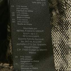 Pre Owned Sandro Black/Off White Houndstooth Knit Oversized Cardigan S