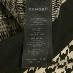Pre Owned Sandro Black/Off White Houndstooth Knit Oversized Cardigan S