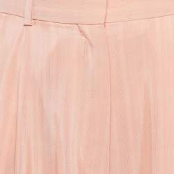 مملوكة مسبقًا بنطلون ساندرو برتقالي فاتح بنقشة مربعات قماش كريب مثني مقاس صغير (سمول)