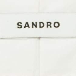 مملوكة مسبقًا بنطلون ساندرو برتقالي فاتح بنقشة مربعات قماش كريب مثني مقاس صغير (سمول)