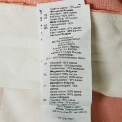 مملوكة مسبقًا بنطلون ساندرو برتقالي فاتح بنقشة مربعات قماش كريب مثني مقاس صغير (سمول)