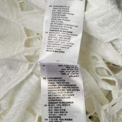 Pre Owned فستان ساندرو أبيض دانتيل بفتحات تفصيل ميني صغير الحجم