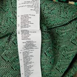 Pre Owned طقم كارديغان وسروال محبوك بنمط أخضر ساندرو حجم صغير