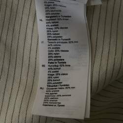 Pre Owned سندرو قميص بياقة كروشيه بخطوط باللون الأبيض من مزيج الكتان مقاس وسط