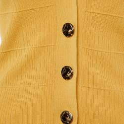 Pre Owned Sandro Yellow Knit Polo Neck Cardigan M