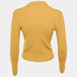 Pre Owned Sandro Yellow Knit Polo Neck Cardigan M