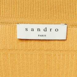 Pre Owned Sandro Yellow Knit Polo Neck Cardigan M