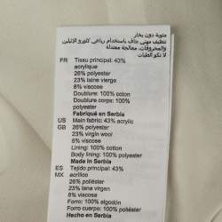 مملوكة مسبقًا Sandro White Tweed & Plisse Detail Coat Mini Dress M