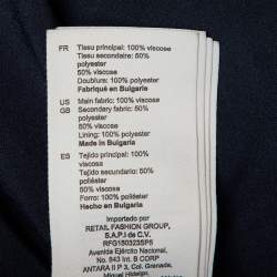 Pre Owned Sandro Navy Blue Crepe Pleated Mini Suit Dress M