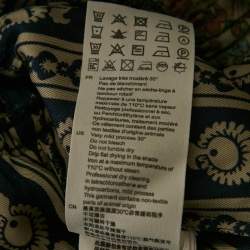 Pre Owned فستان ساندرو أزرق بطبعة زهور حرير فالنتينا برقبة على شكل V ميدي صغير الحجم